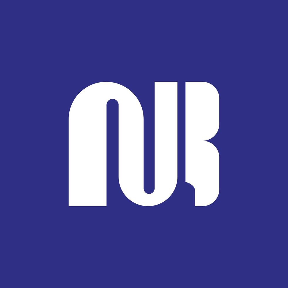 NB monogram vector logo with curvy geometric shapes. Logo for company, personal, business, event, and brand.