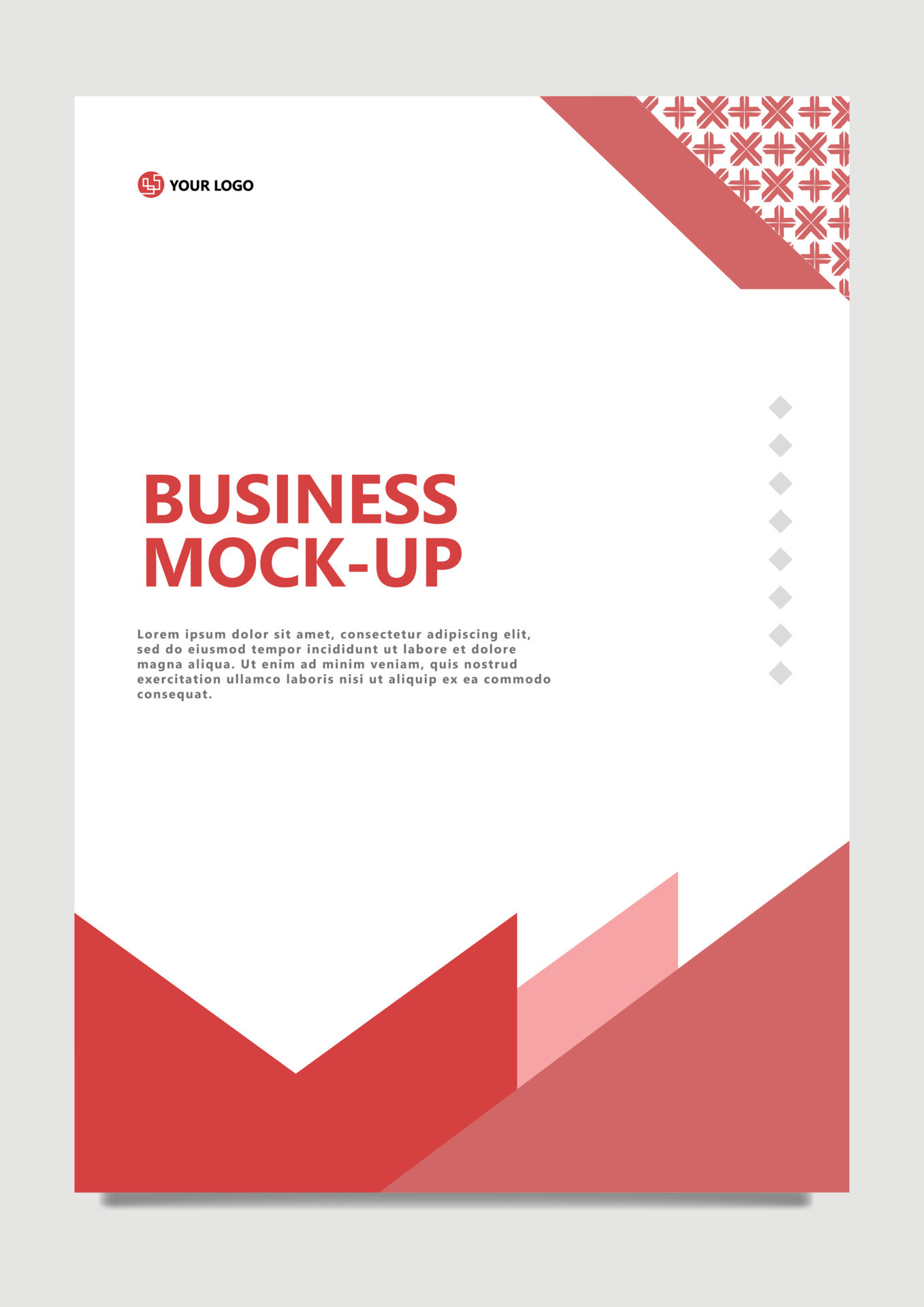Abstract white business document cover template with red colored