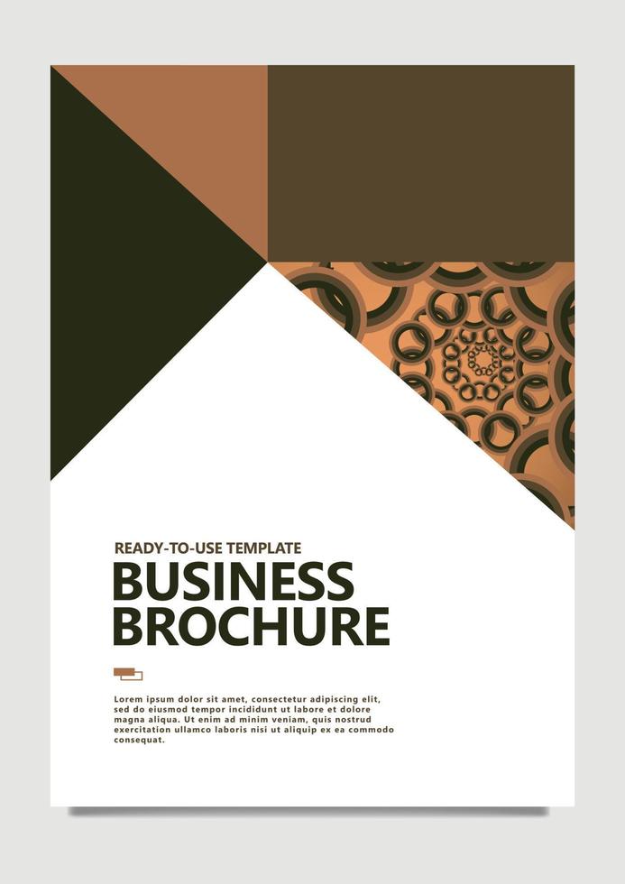 Brown vector cover with 3d colorful mandala pattern. Suitable for annual report, business brochure, magazine, certificate, book, publication, template, catalog, and company profile.