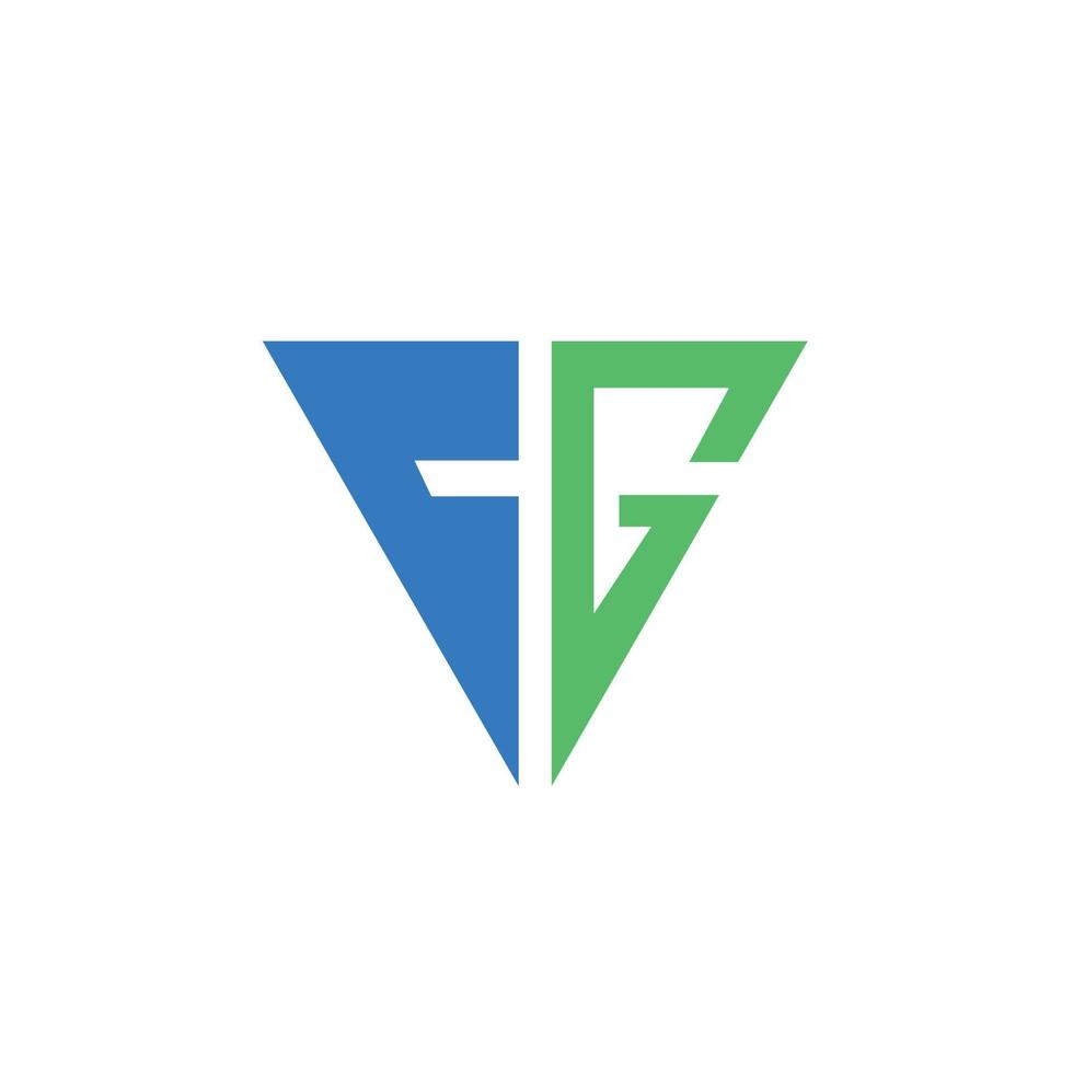 FG initial based vector logo. Triangle based logo. Logo for event, company, business, industry, brand, and product.