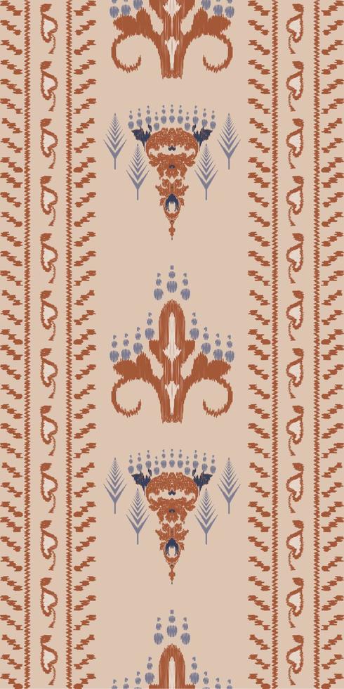 African Ikat paisley embroidery. Ikat stripe tribal African Geometric Traditional ethnic oriental design for the background. Folk, Indian, Scandinavian, Gypsy, saree Borneo Fabric border Ikkat vector