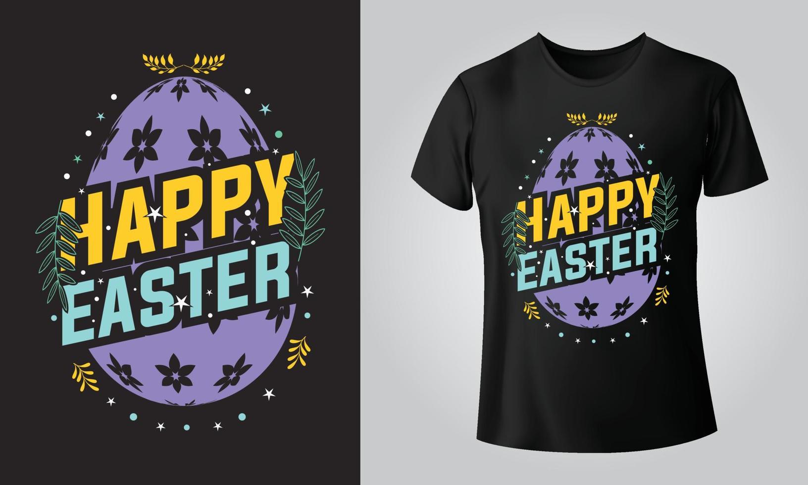 Happy easter - Typographical Black Background, T-shirt, mug, cap and other print on demand Design, svg, Vector, EPS, JPG vector