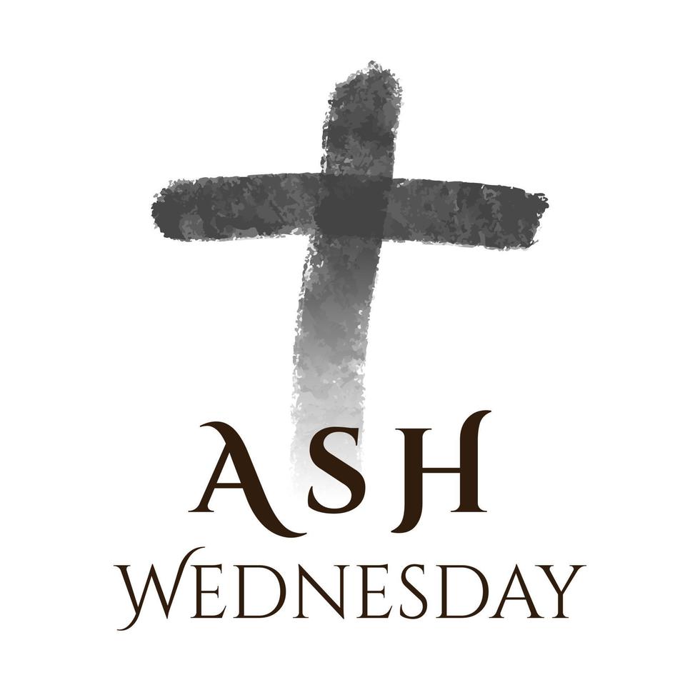 Ash Wednesday Illustration. Ink Cross design vector