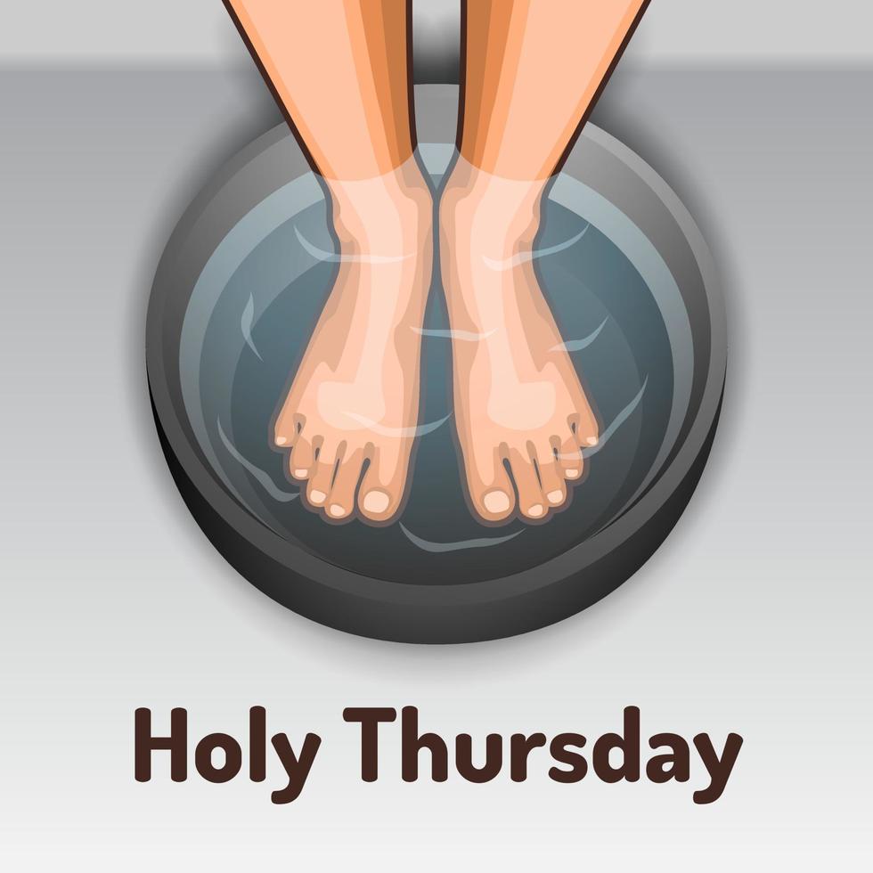 Maundy Thursday, Good or Holy Thursday design with washing foot illustration vector