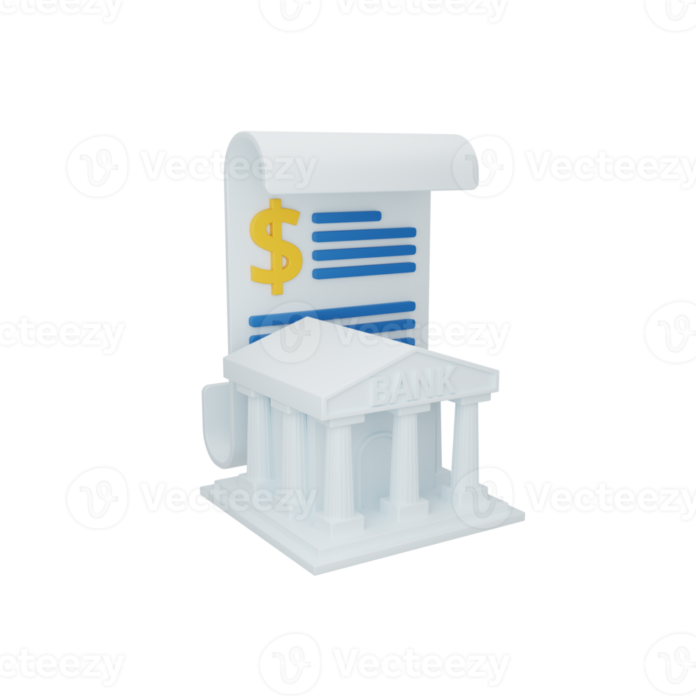 3d rendering statement concept with bank and colorful report or statement png
