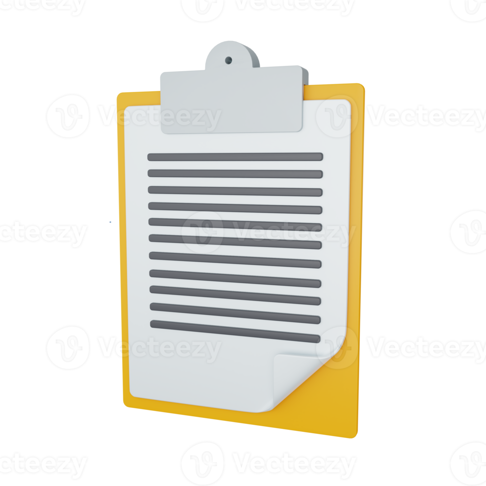 3d rendering clipboard isolated. useful for education design illustration premium png