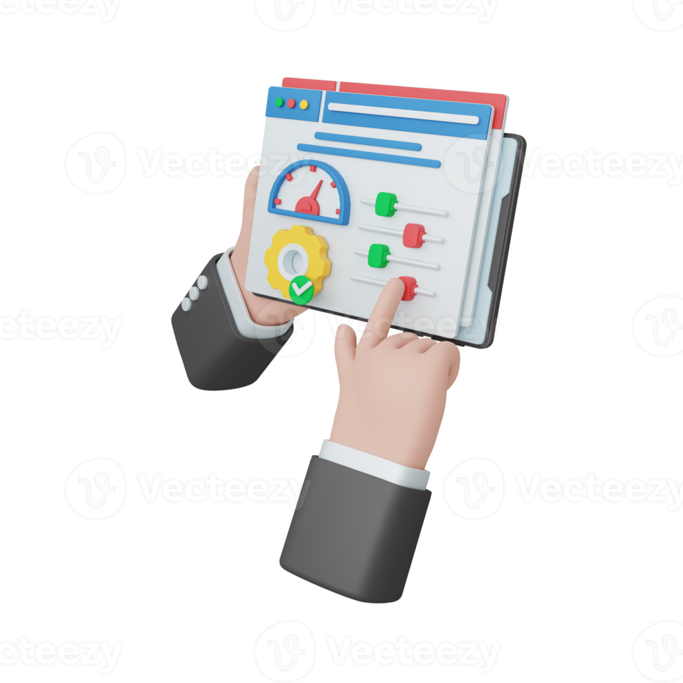 3d le rendu administrateur contrôle isolé. utile pour développement et la toile conception illustration png