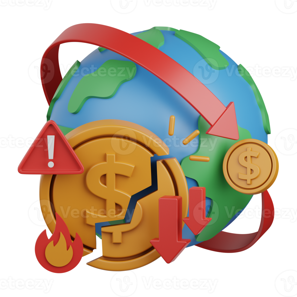 3d renderen geld inflatie geïsoleerd nuttig voor bankieren, munteenheid, financiën en globaal bedrijf png