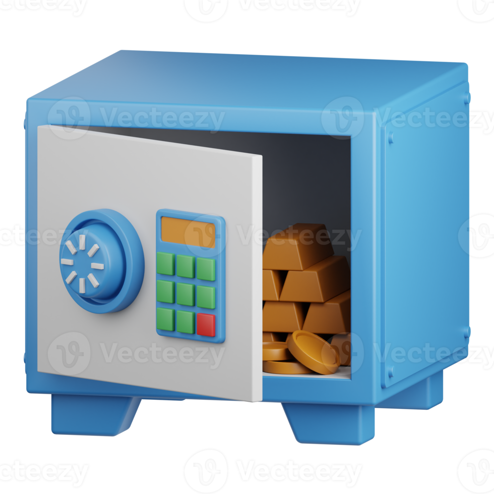 3d rendering deposit box isolated useful for banking, currency, finance and global business design png