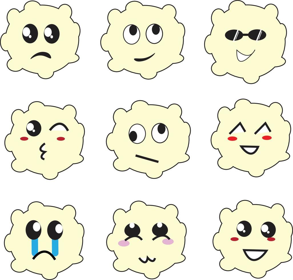 cute emoticon kawaii vector