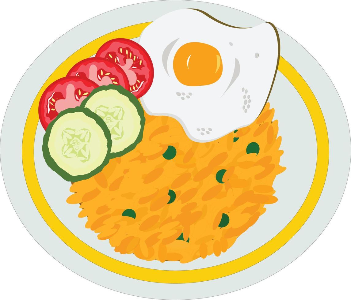 fried rice illustration vector