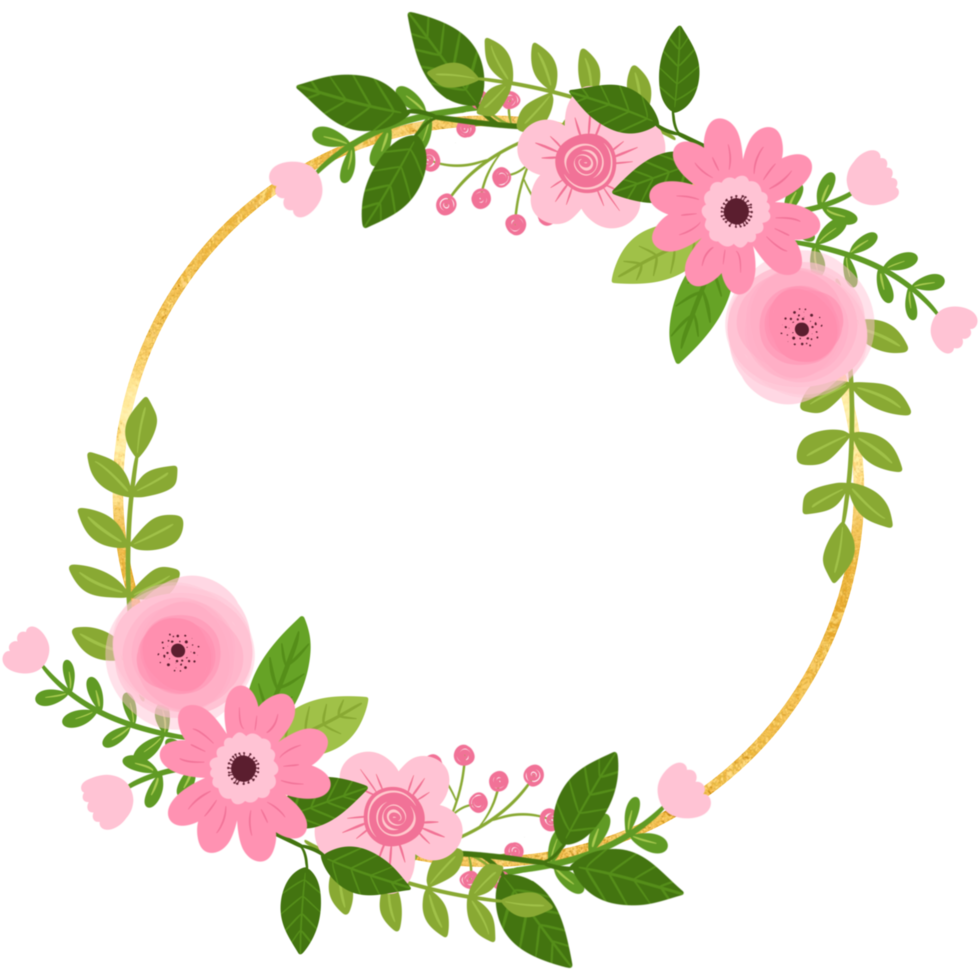 Floral border wreath png