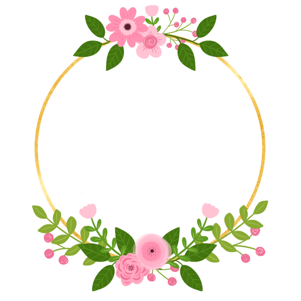 Floral border wreath png