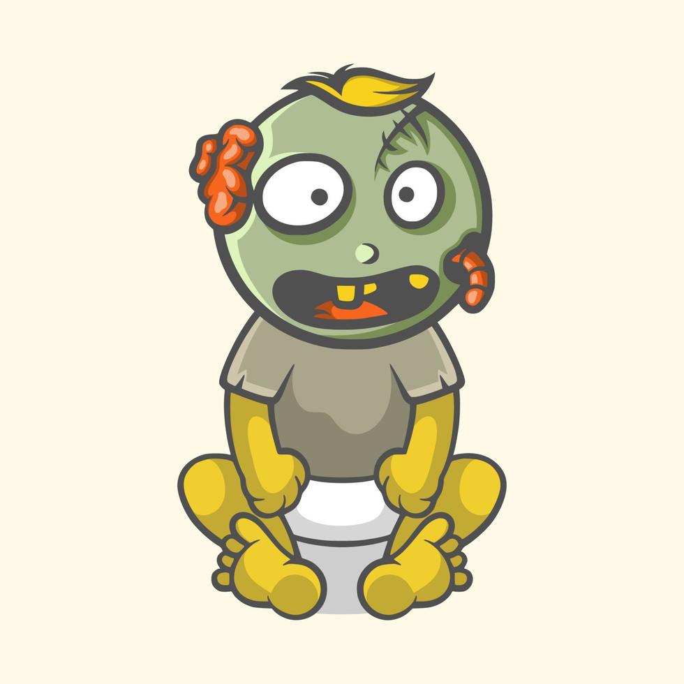 Zombie baby mascot vector