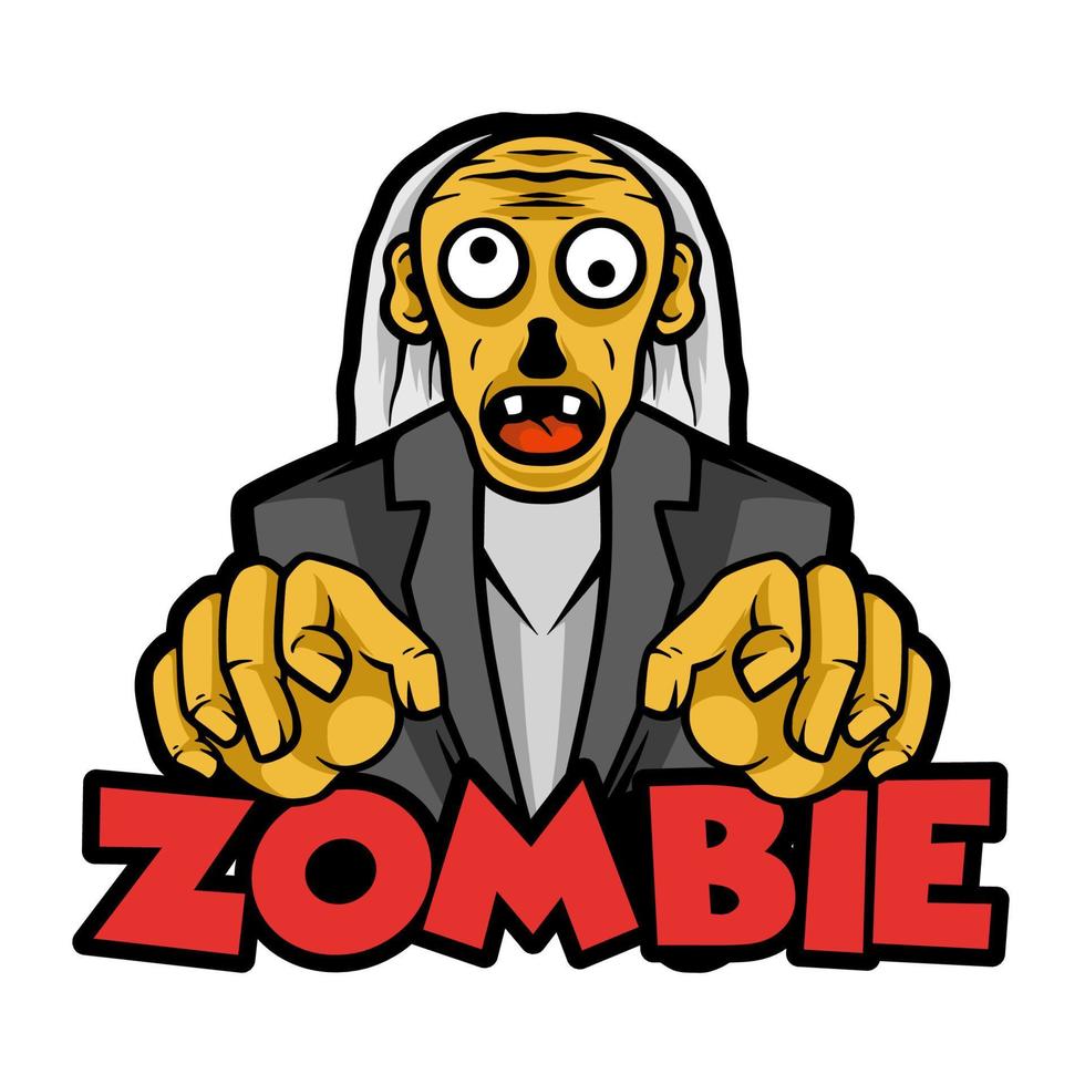 Zombie professor mascot vector