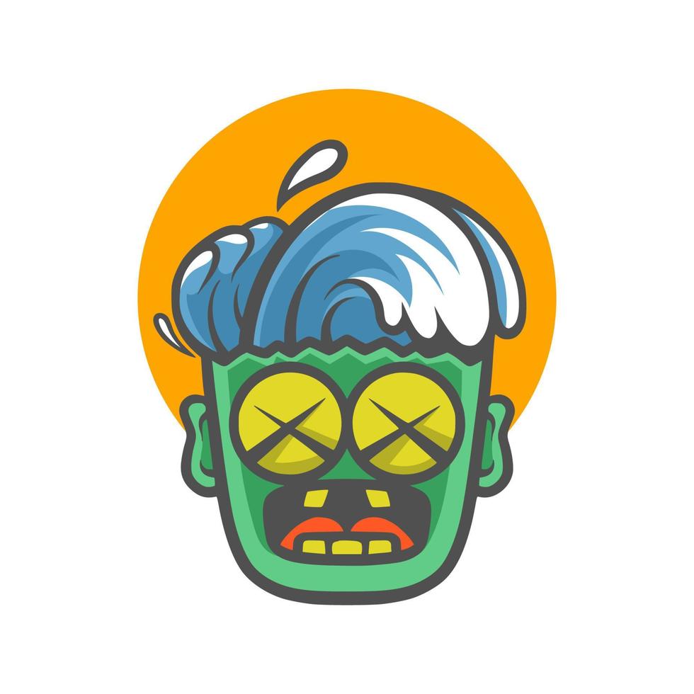 Zombie wave mascot vector