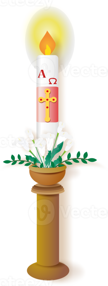 Paschal candle for Easter decoration. png