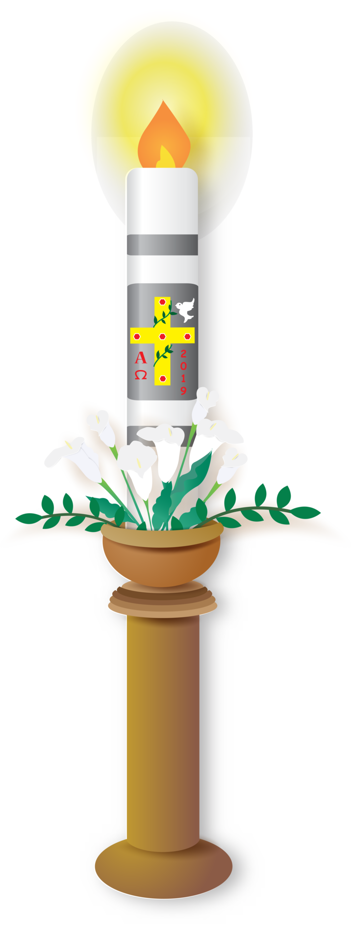 Paschal candle for Easter vigil. 20981546 PNG