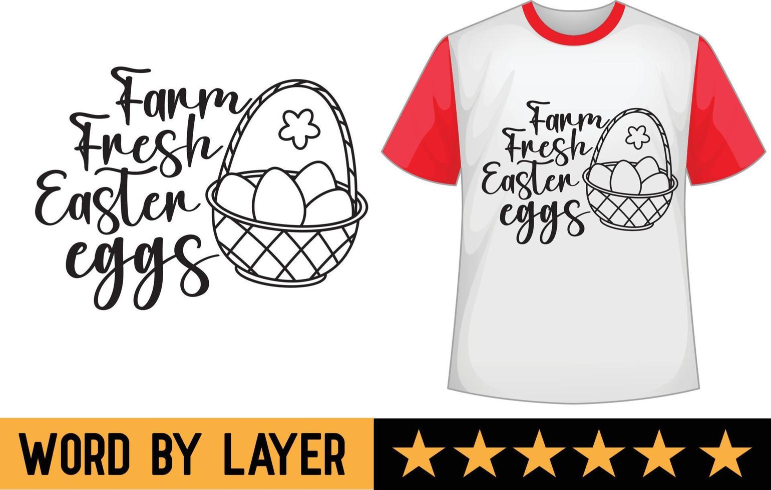 granja Fresco Pascua de Resurrección huevos svg t camisa diseño vector