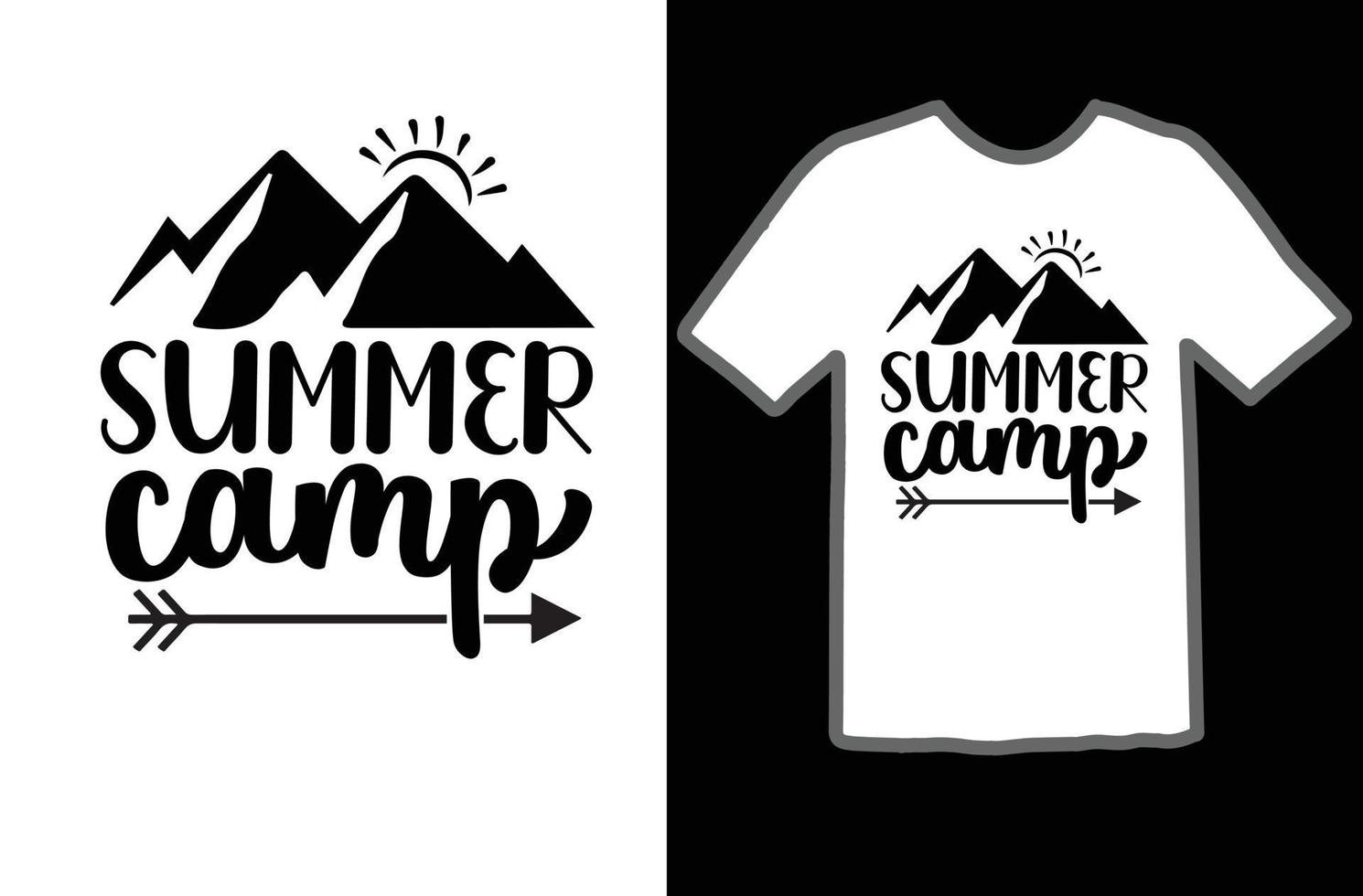 verano acampar svg t camisa diseño vector