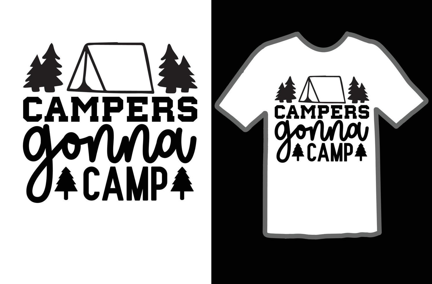 campistas voy a acampar svg t camisa diseño vector