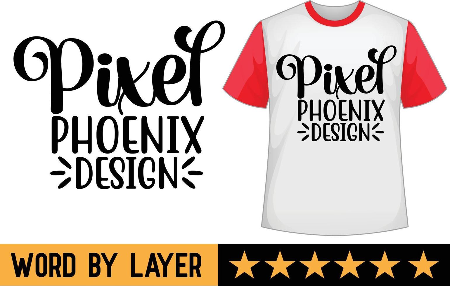 Pixel phoenix design svg t shirt design vector