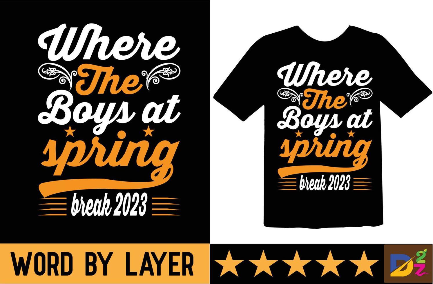 dónde el Niños a primavera descanso 2023 svg t camisa diseño vector