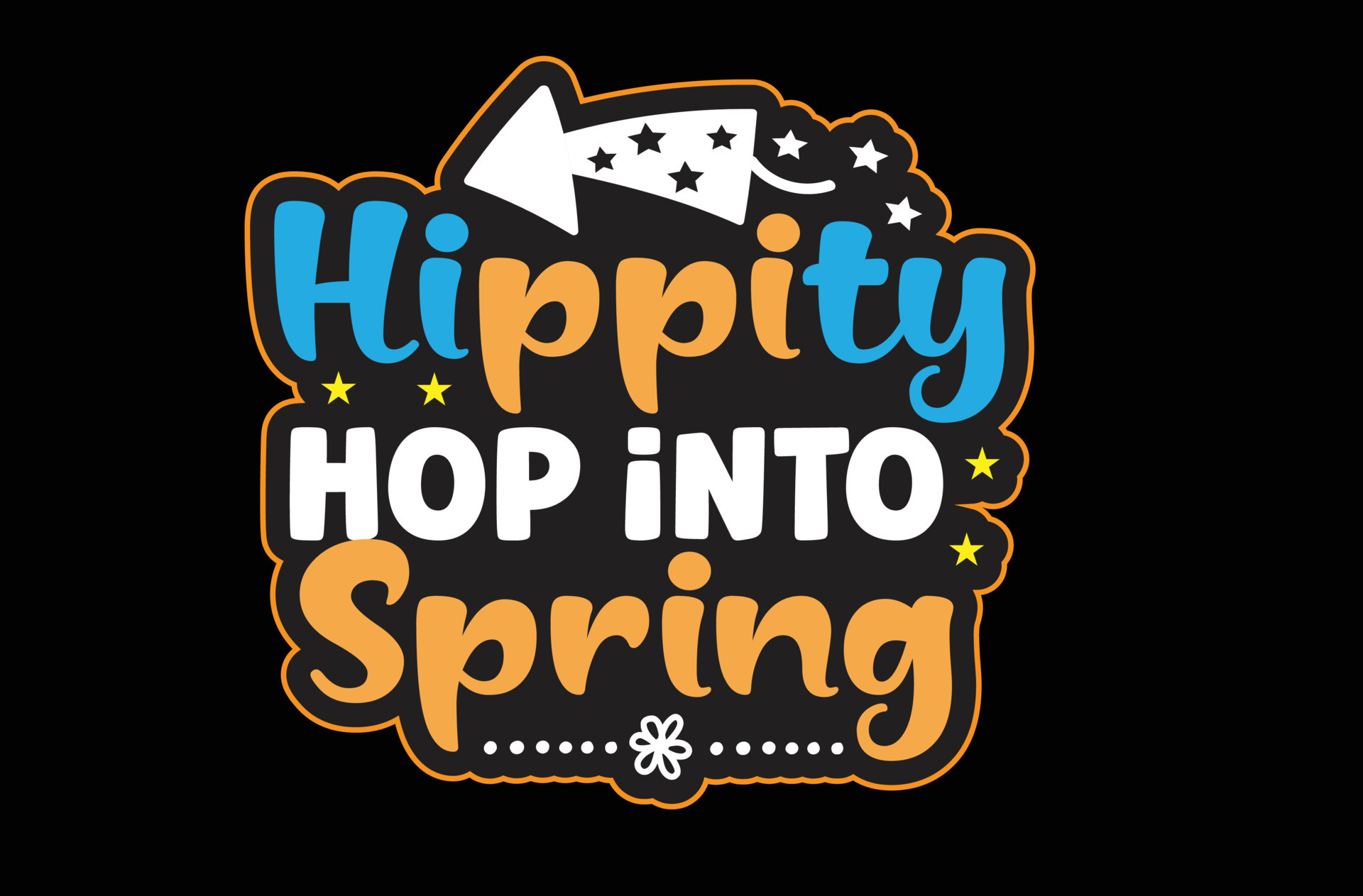 Hippity Hop into Spring svg sticker design 20982035 Vector Art at Vecteezy