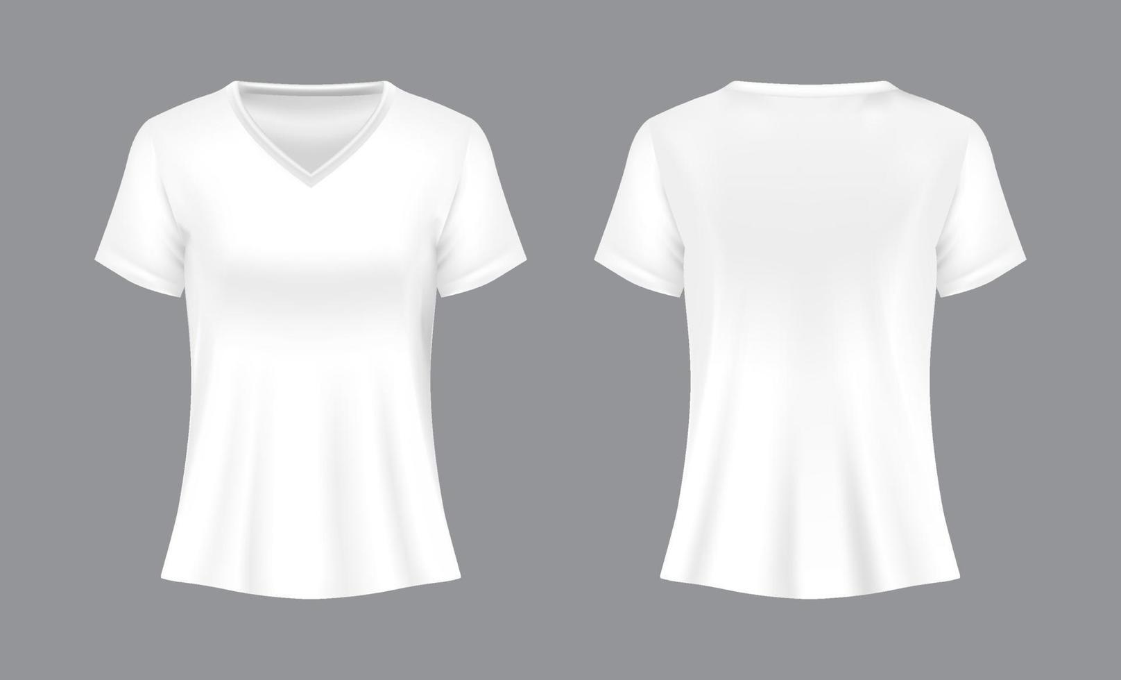 3D White Female T-shirt Mockup vector