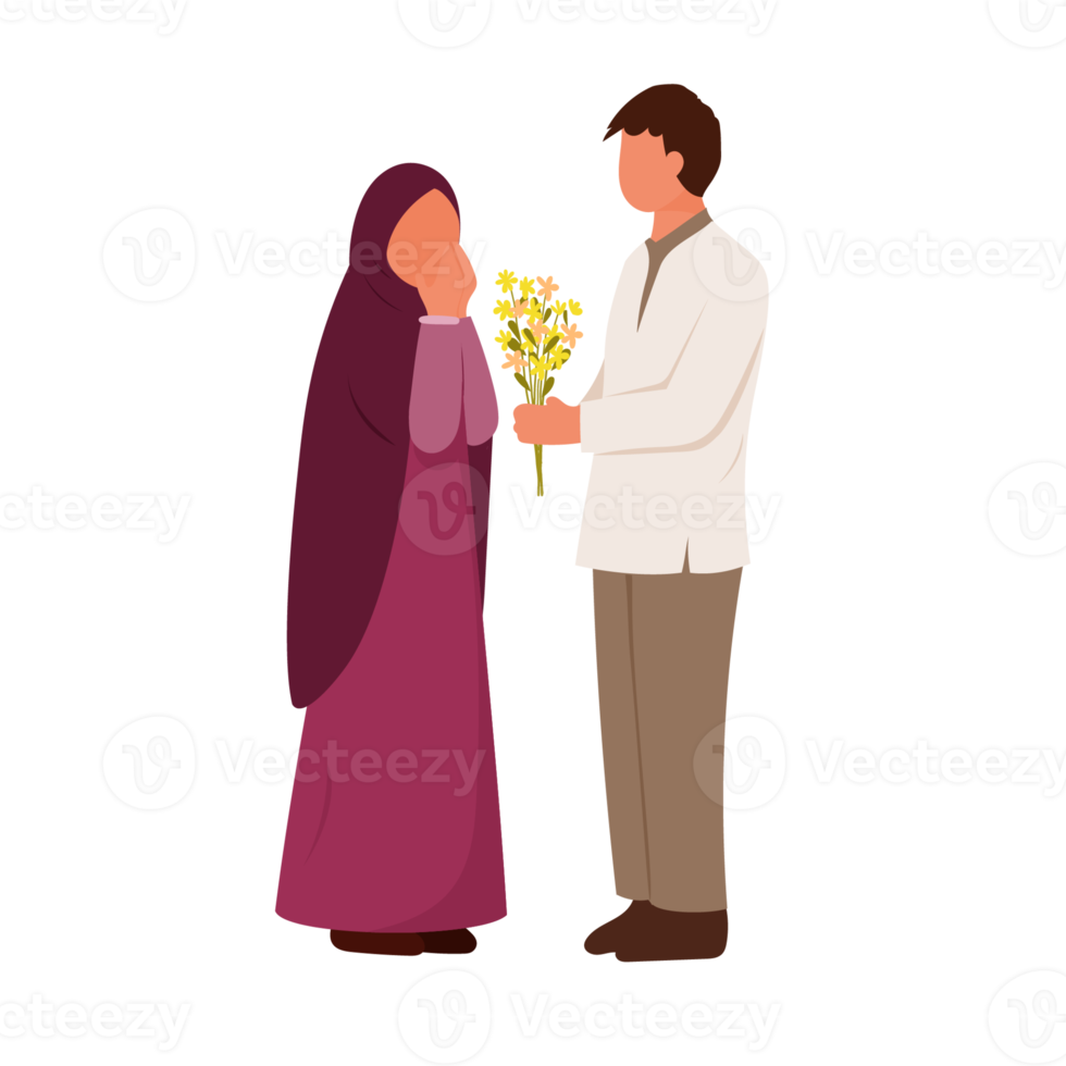 romantic muslim couple png