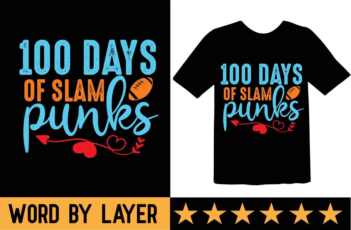 100 days of slam punks svg t shirt design vector