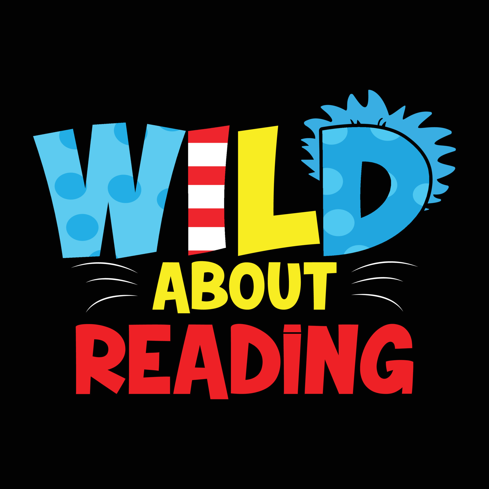 Wild about reading 20982173 Vector Art at Vecteezy