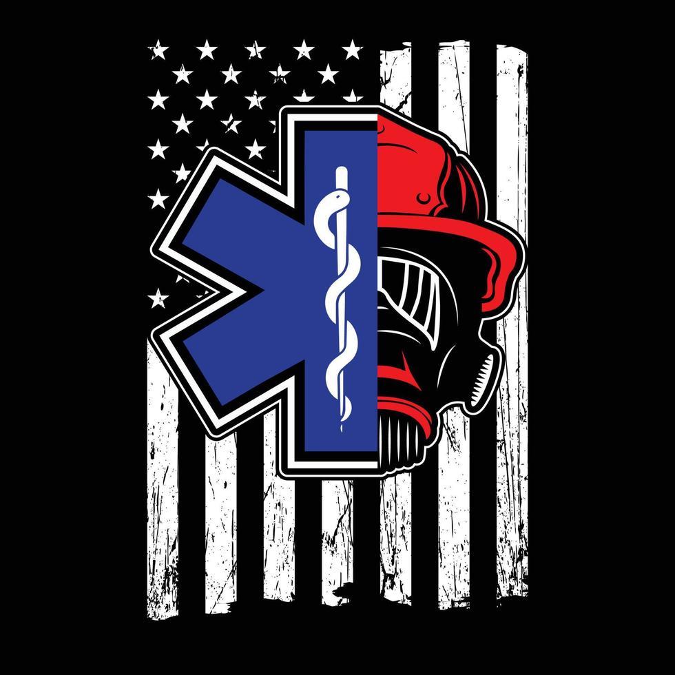 Paramedics American Flag vector