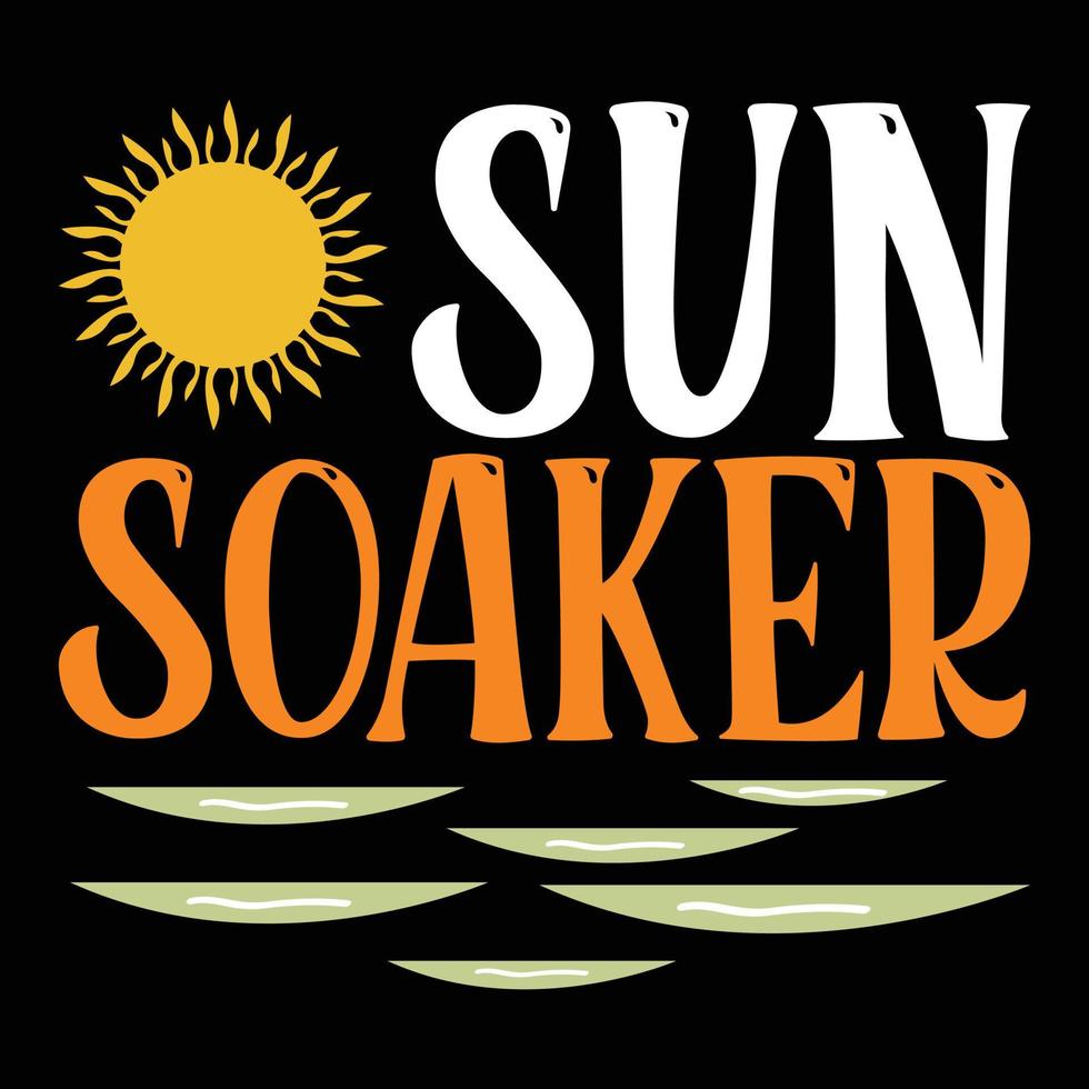 Sun soaker sunshine sunrise sunset Summer Vacation vector