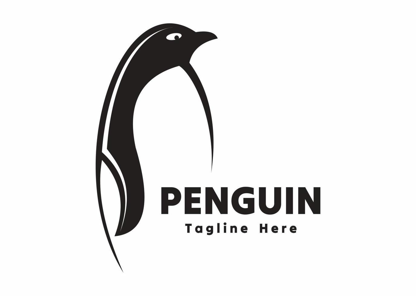 sencillo pingüino logo vector
