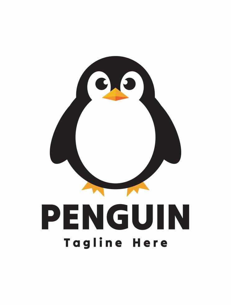 sencillo pingüino logo vector