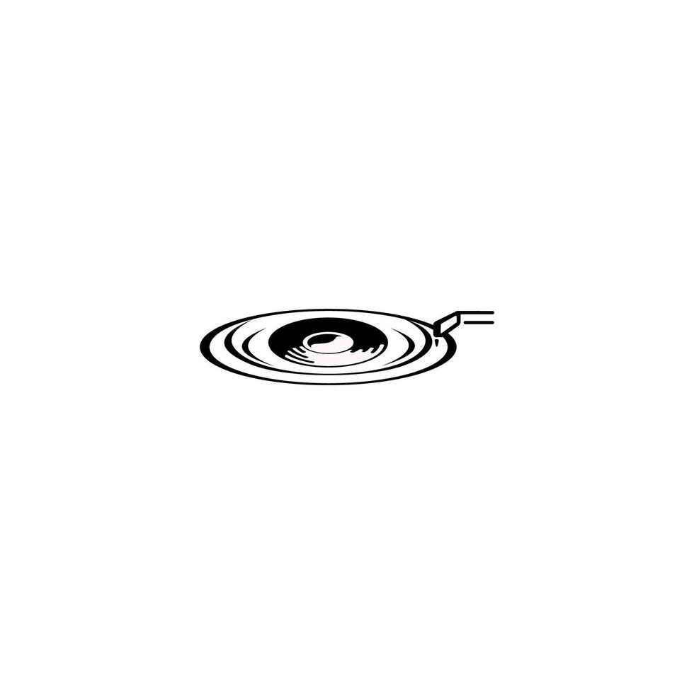 diseño de ilustración de icono de vector de logotipo de música de grabación de disco de vinilo. símbolo de la placa de música. ilustración vectorial