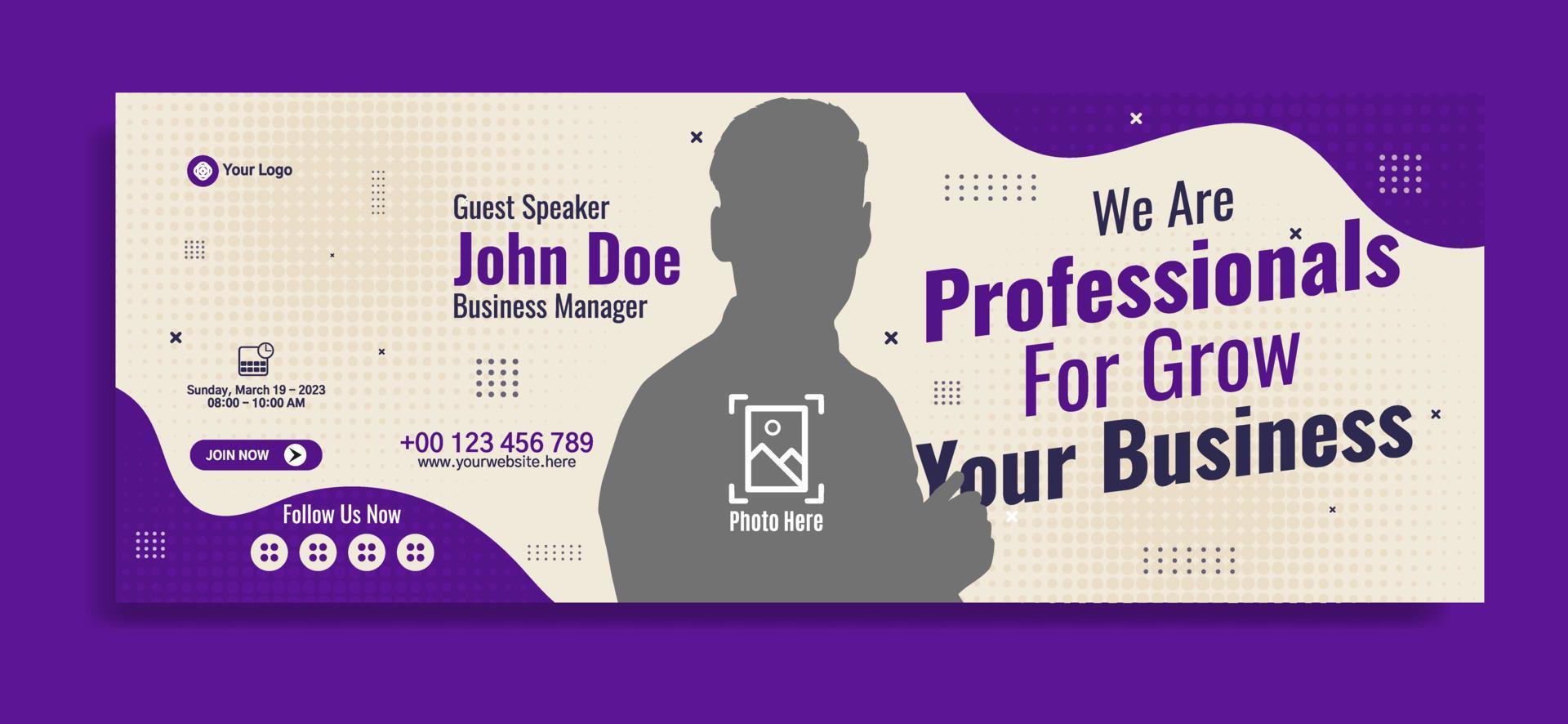 Creative corporate business banner template design for webinar, marketing, online class program, etc vector