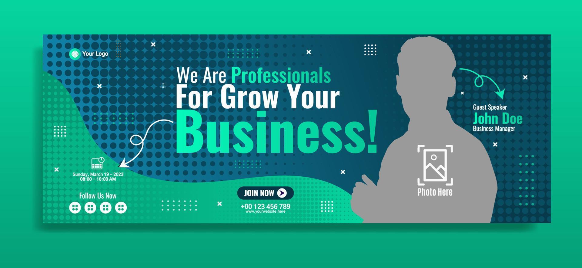 Creative corporate business banner template design for webinar, marketing, online class program, etc vector