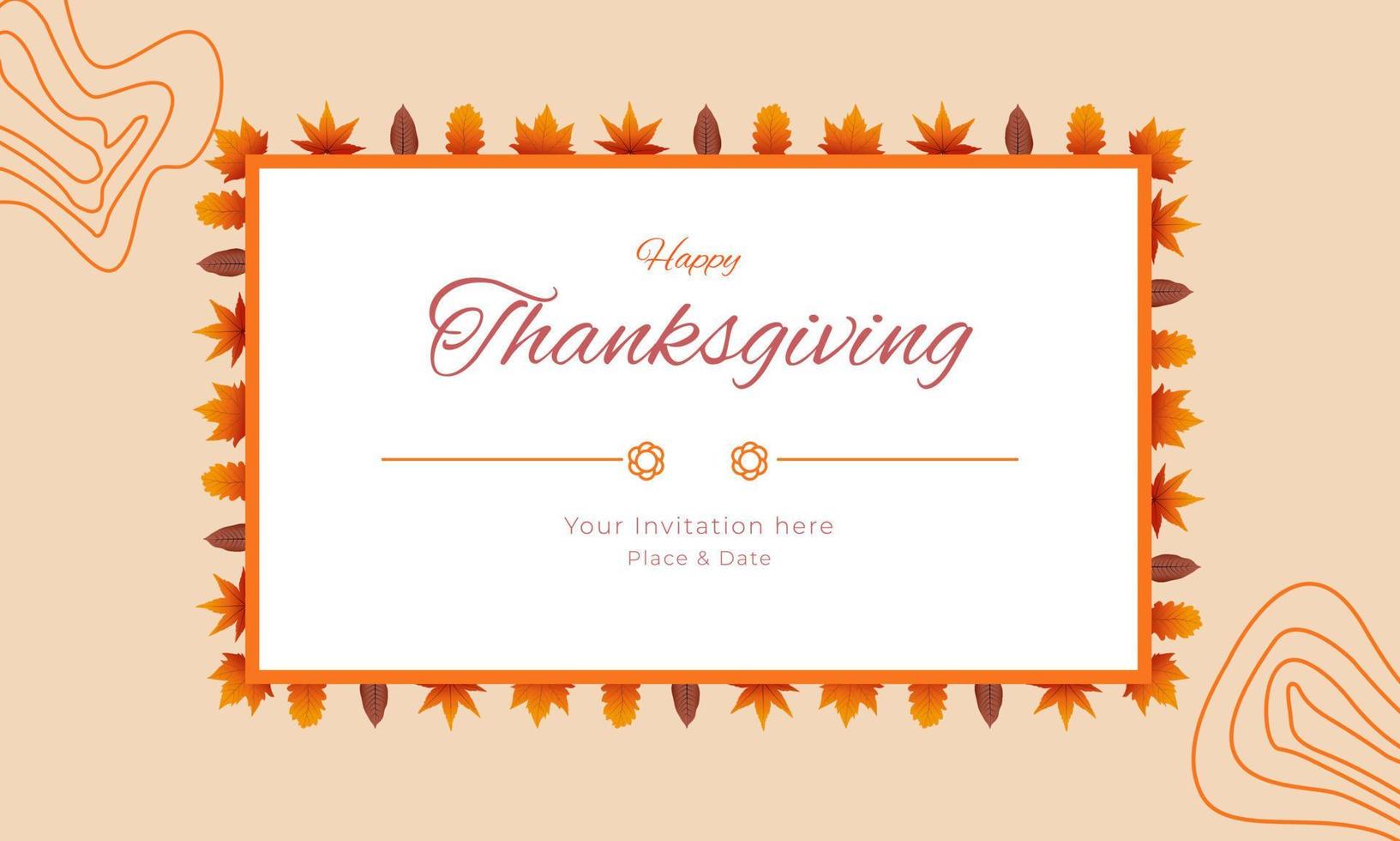 Autumn leaves frame. Vector Illustration. Template for your design.