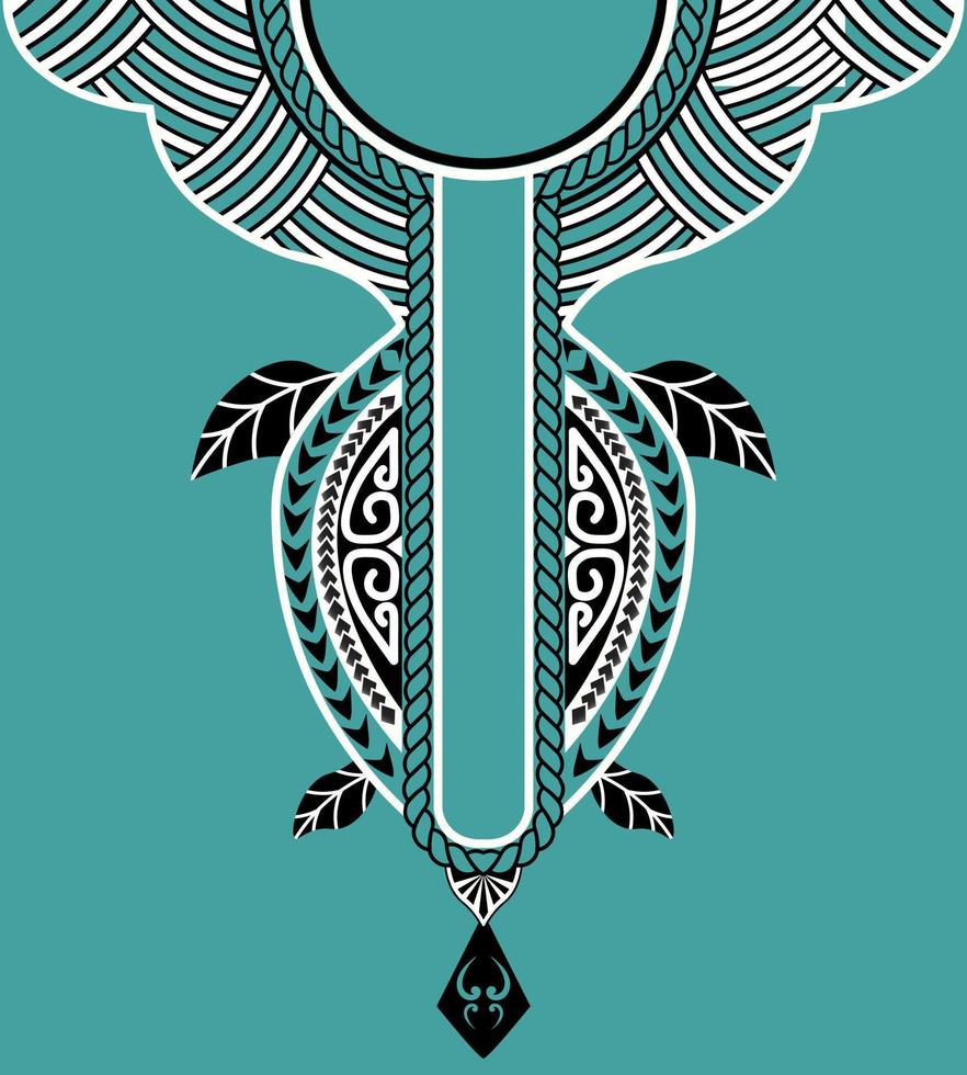 Maori tattoo motif of the neckline design vector