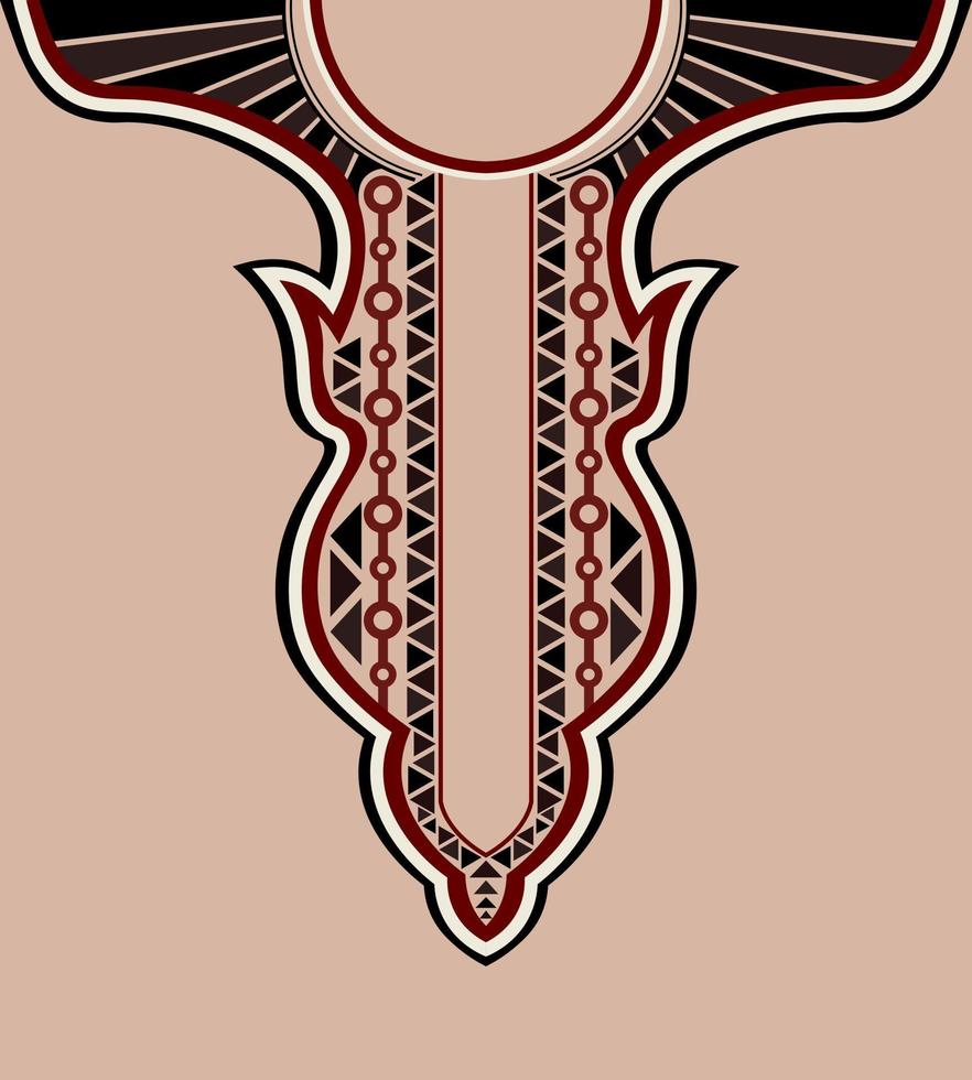 The neckline design for Kaftan Muslim men robe vector