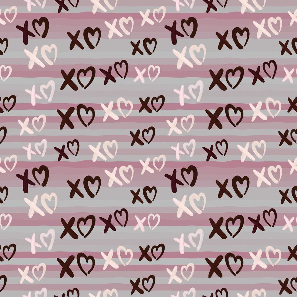 Seamless pattern of handmade watercolor lettering hoho with heart on abstract background. Hand drawn doodle Hearts and words of love. vector