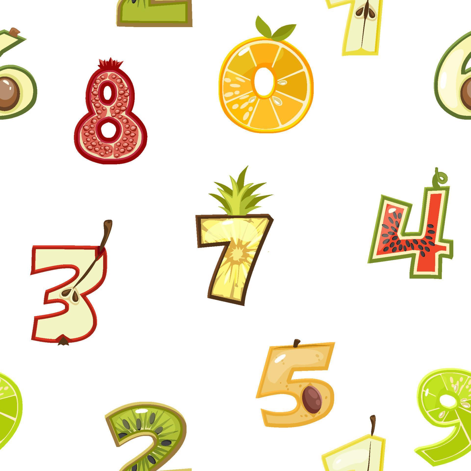 Seamless pattern Fruit number. Vector illustration 20982399 Vector Art
