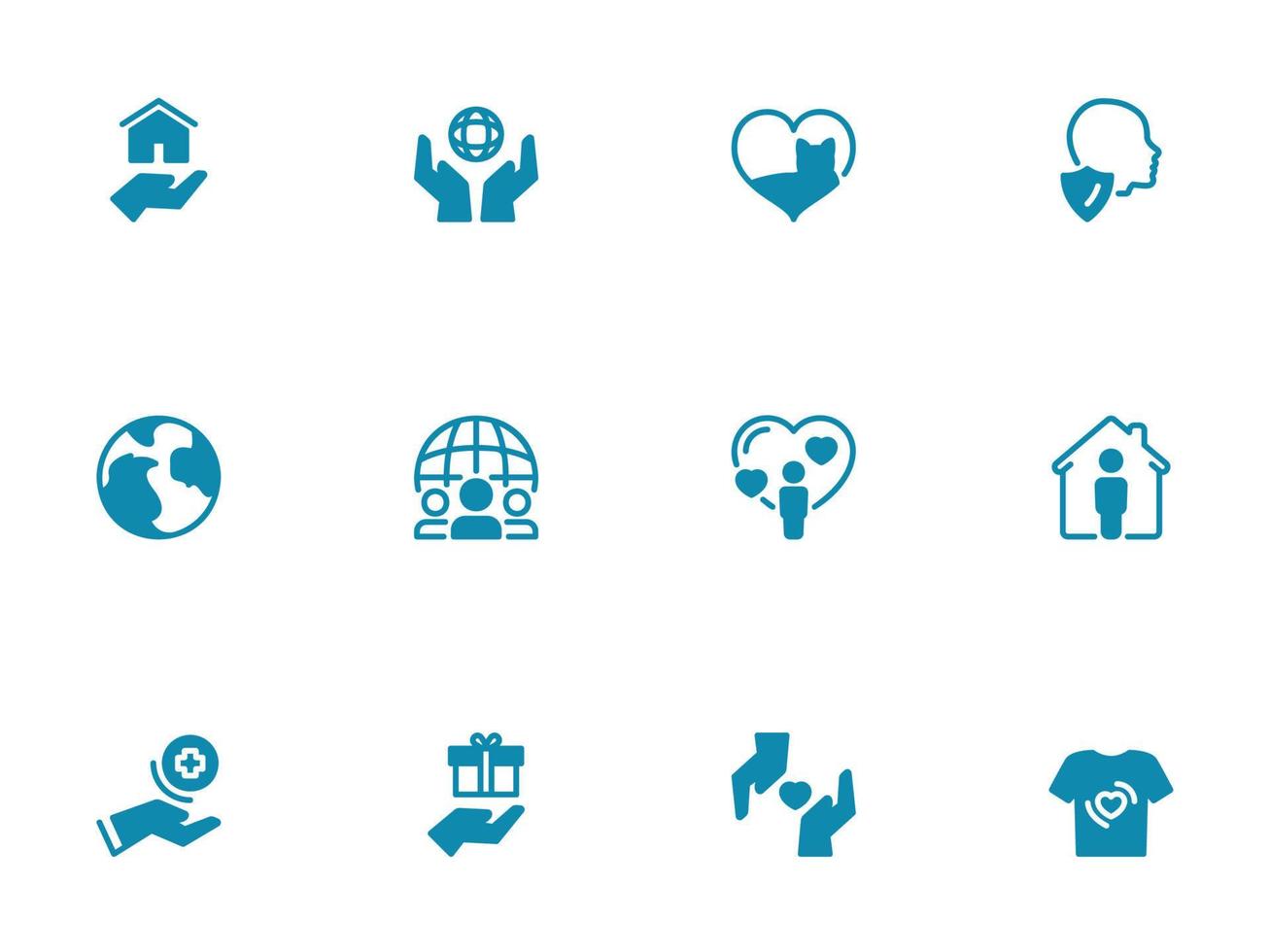 Simple vector icon on a theme help and charity