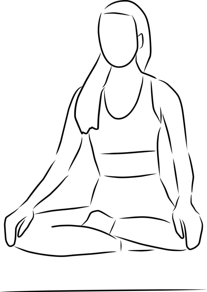 Yoga workout, vector. Sketch. vector