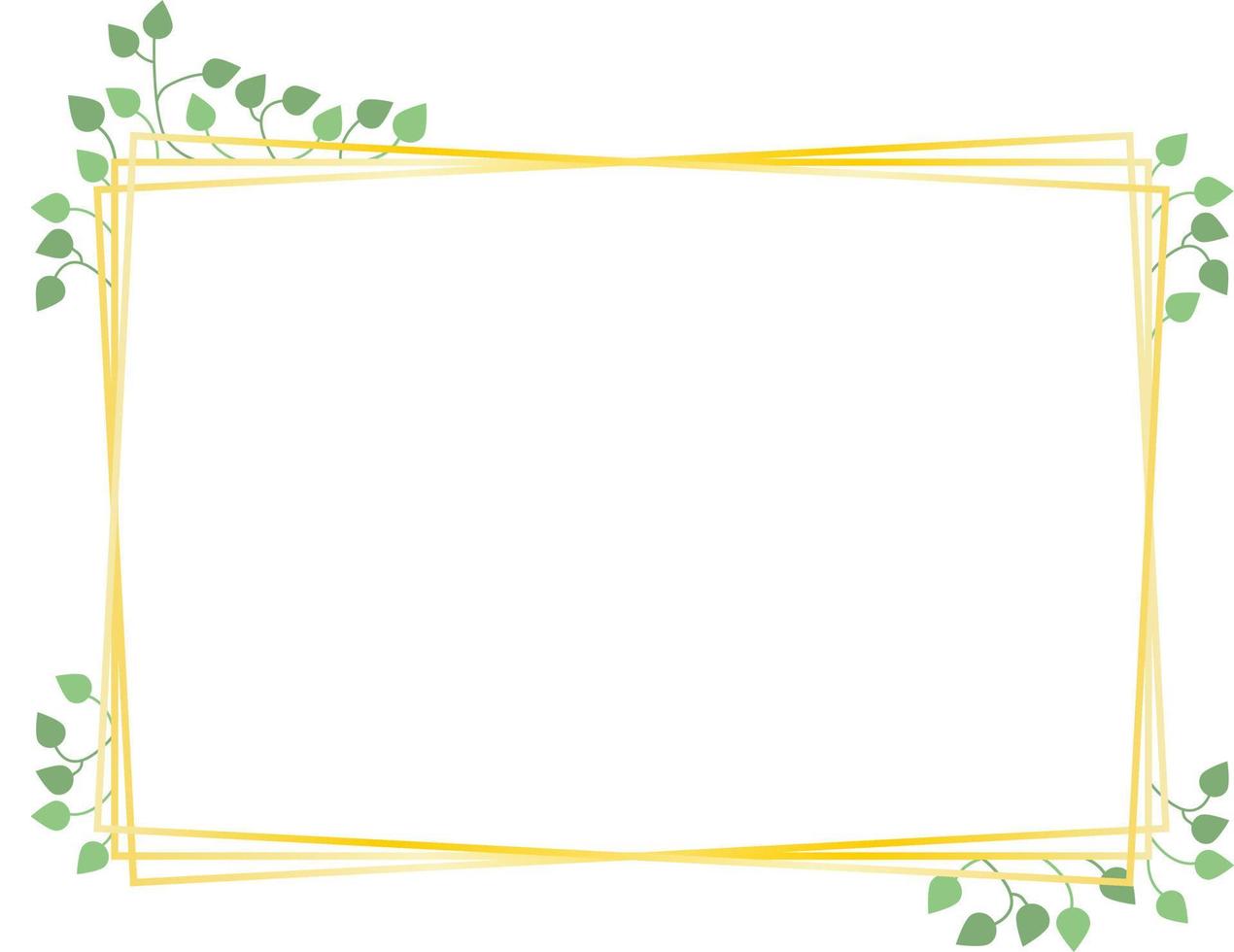 Frame, golden rectangles and leaves, vector. vector
