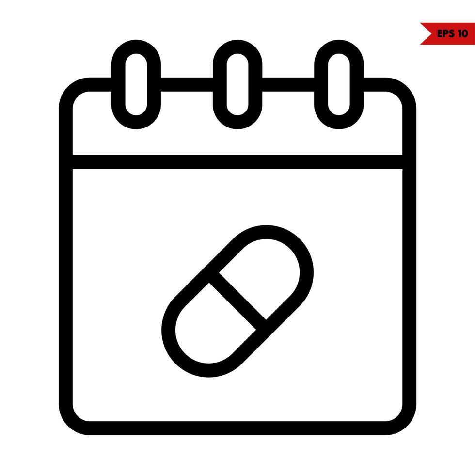 drug in calendar line icon vector