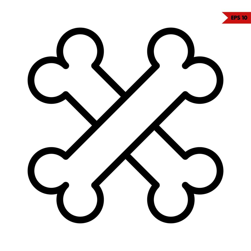 bone line icon vector