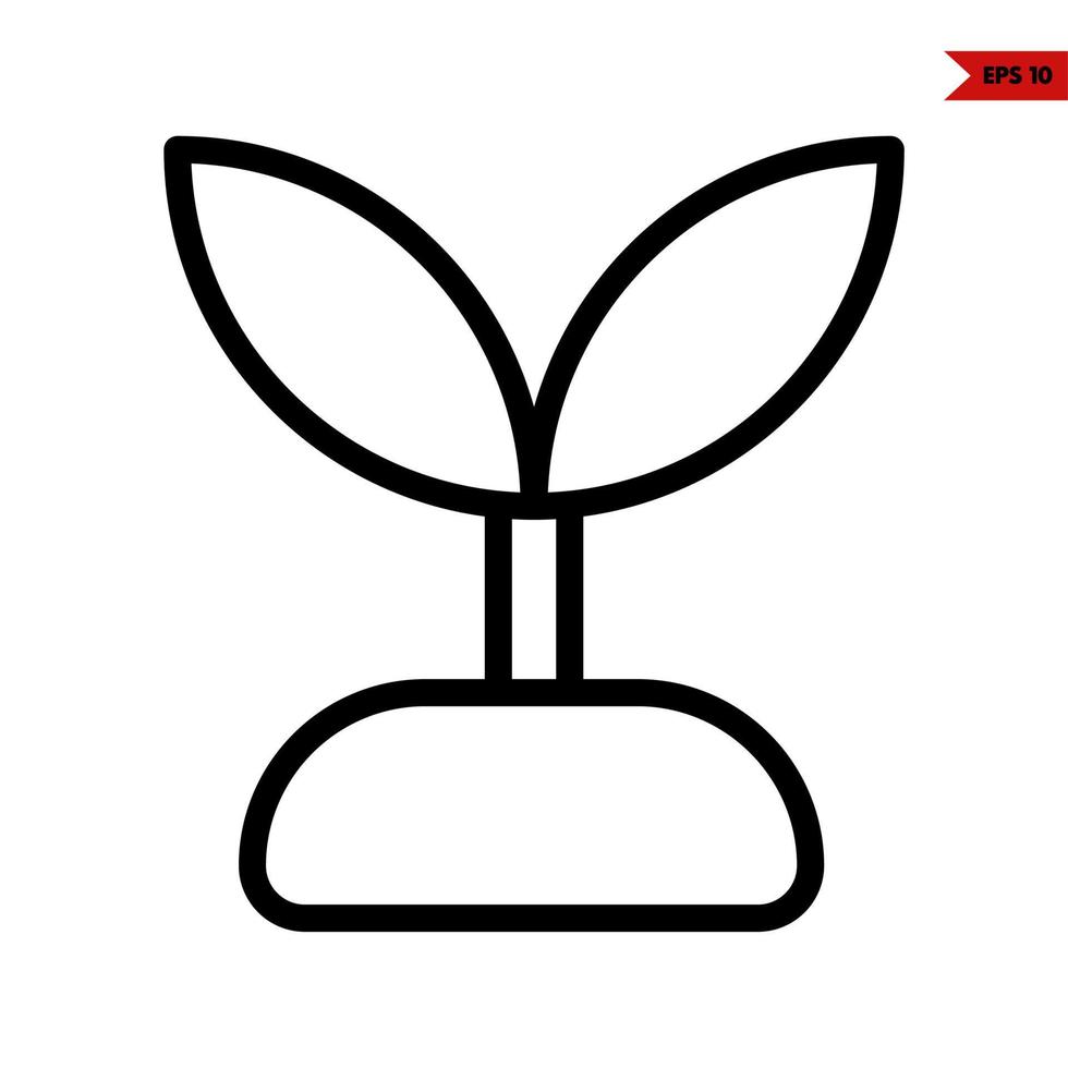 plant in soil line icon vector